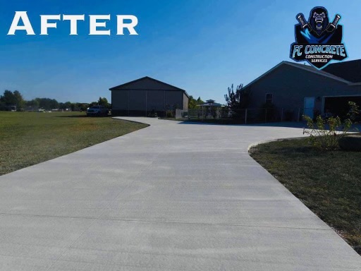 Newly paved concrete driveway showcasing smooth surface and clean finish.